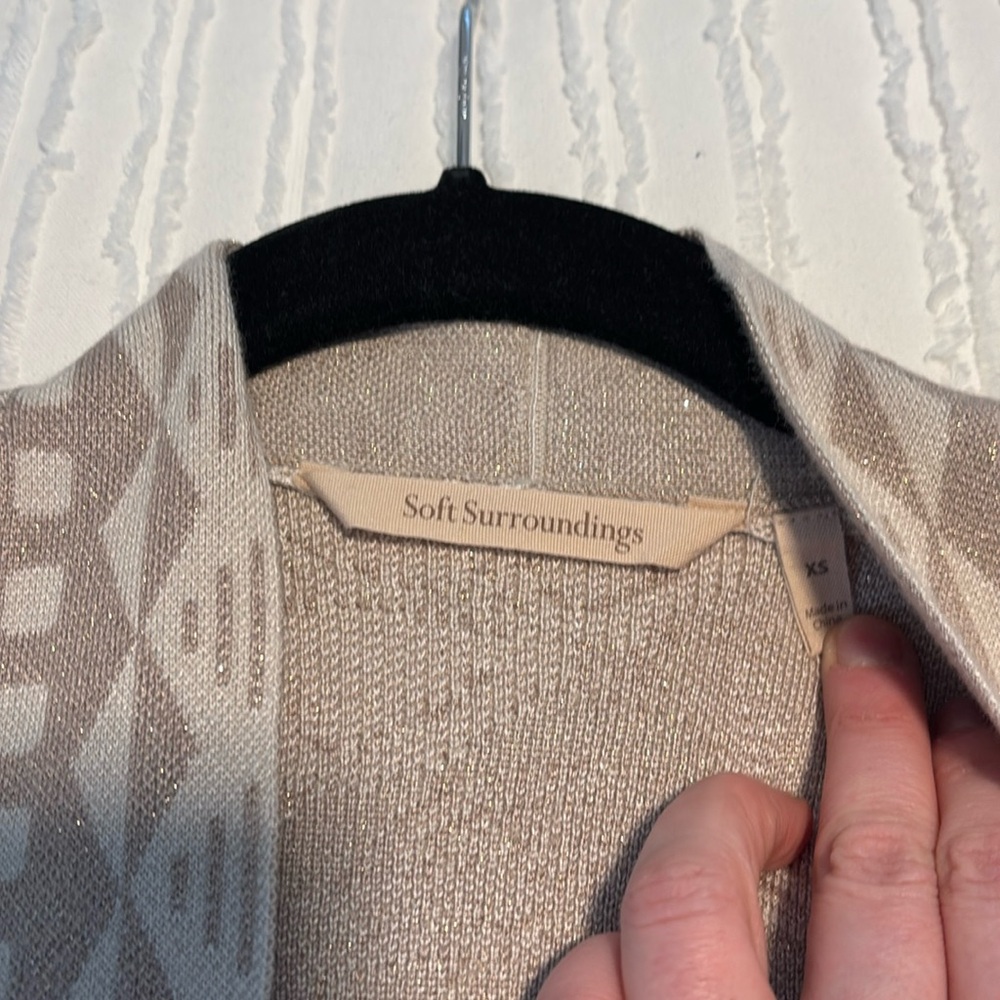 NWOT Soft Surroundings Ivy Shimmer Long Cardigan - XS - Picture 7 of 12